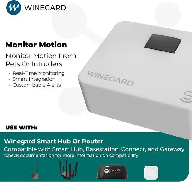 Alt view image 3 of 7 - Winegard HS-PIR1 RV Halo Motion Sensor - Bluetooth Connectivity - PIR Detection CR123A Battery Powered - Compact - White