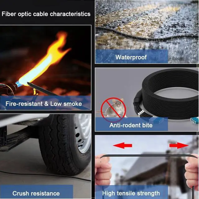 Alt view image 3 of 5 - E-link 50M 6 Core LC LC Outdoor Armored Single Mode Fiber Patch Cable