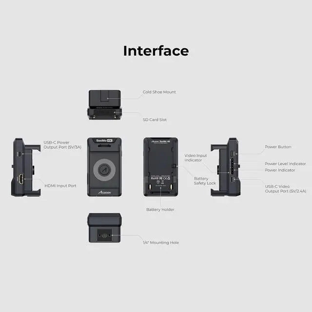 Alt view image 7 of 7 - Accsoon SeeMo 4K HDMI Video Transmission System for i-Phone iPad 4K30 fps/1080 60fps Turn iOS into Camera Field Monitor for Video Monitoring/Recording/Reviewing/Sharing/Professional Video Production