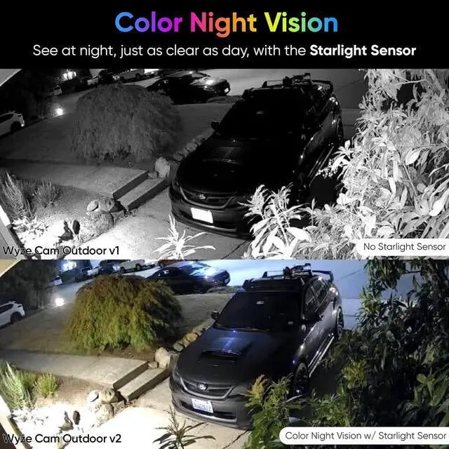 Alt view image 3 of 6 - WYZE Cam Outdoor Starter Bundle v2 (Includes Base Station and 1 Cam) and Security Stickers, Battery Powered, 1080p HD, IP65 Rated, Color Night Vision