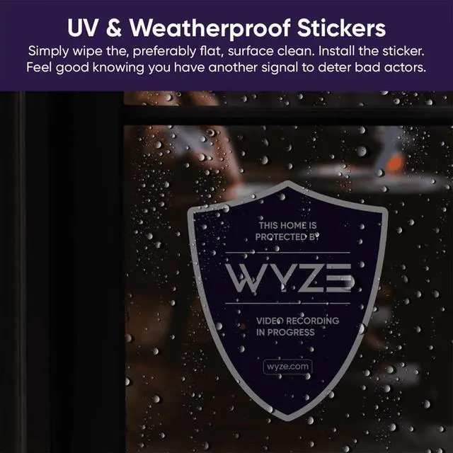 Alt view image 5 of 6 - WYZE Cam Outdoor Starter Bundle v2 (Includes Base Station and 1 Cam) and Security Stickers, Battery Powered, 1080p HD, IP65 Rated, Color Night Vision