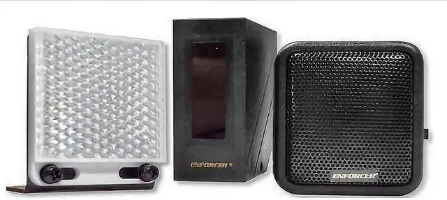 Main image of Seco-Larm E-931CS22RRCQ Enforcer Entry Alert System, Retro-Reflective Photoelectric Beam Sensor, 22ft Range, Chime/Off/Alarm, Adjustable Volume, 3-30s Siren Timer, 9VDC Adapter Included