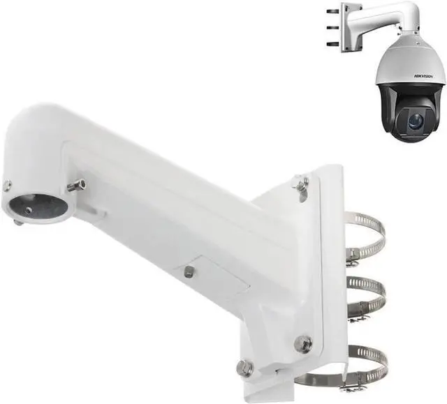 Alt view image 2 of 6 - DS-1602ZJ-pole 67-127mm Wall Mounting Aluminum Bracket for Security PTZ Camera CCTV Surveillance System White