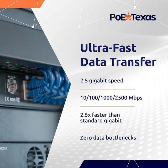 Alt view image 3 of 6 - PoE Texas 12-Port 2.5 Gigabit PoE++ Injector with 1200 Watt Power - IEEE 802.3bt Type 4 Active Midspan - 90 Watts Per Port for WiFi Access Points, PTZ Cameras, PoE Lighting - 1U Rack Mountable