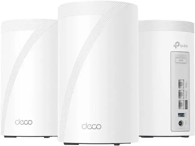 Main image of TP-Link Deco 7 Pro Mesh Wi-Fi 7 System (BE13000) Tri-Band Whole Home Coverage up to 8,100 Sq. Ft., 10G/5G/2.5G Multi-Gig Ports, Connects 200+ Devices, Replaces Router & Extender, 3-Pack