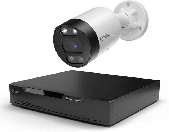 Main image of Helix 5MP POE Security Camera System Outdoor, 8CH POE NVR, 1pc 5MP Bullet Camera, IP66 Metal Bullet IP Camera, Built in Mic, Hard Drive Not Included, HLX-NV3808E-B102EW-AI1