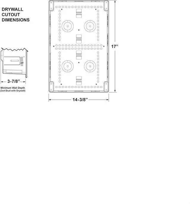 Alt view image 3 of 4 - Legrand On-Q 17 in-Wall Media Enclosure + 12-Port Cat6 Network Interface Module Recessed Structured Wiring Box with Ethernet Distribution Panel