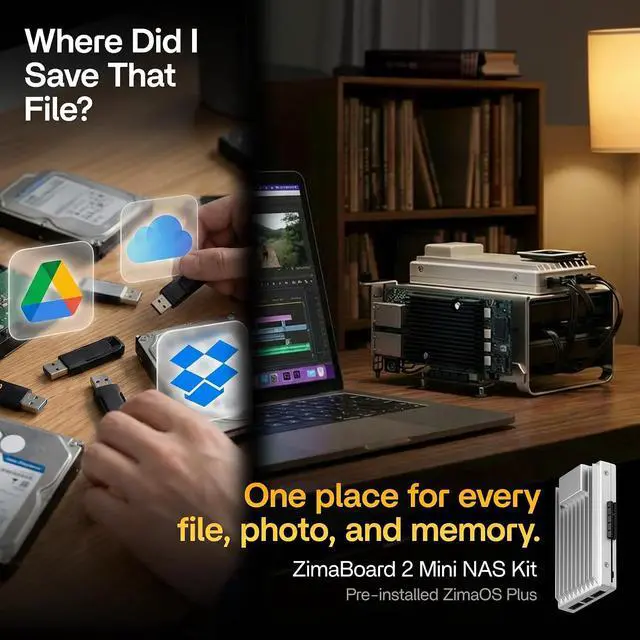 Alt view image 7 of 7 - zimaboard 2 832 x86 Home NAS, Quad-Core N150, 8GB DDR5, 32GB eMMC, PCIe 3.0×4 Expansion, Dual SATA 3.0 & Dual 2.5GbE, Fanless 24/7 Storage Server with ZimaOS for Docker, Media, Backup, Home Lab