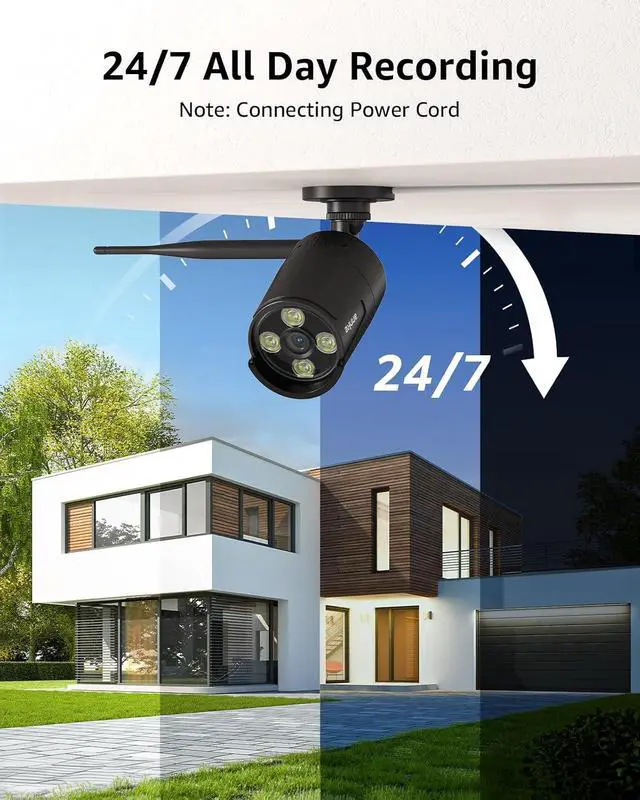 Alt view image 7 of 7 - ANNKE 16CH 4K Wireless Security Camera System, Expandable 4K NVR with 8 X 8MP Outdoor Cameras,Dual-Band WiFi, Two-Way Talk, Human Detected, 24/7 All-Day Recording, IP66 Weatherproof, NO HDD