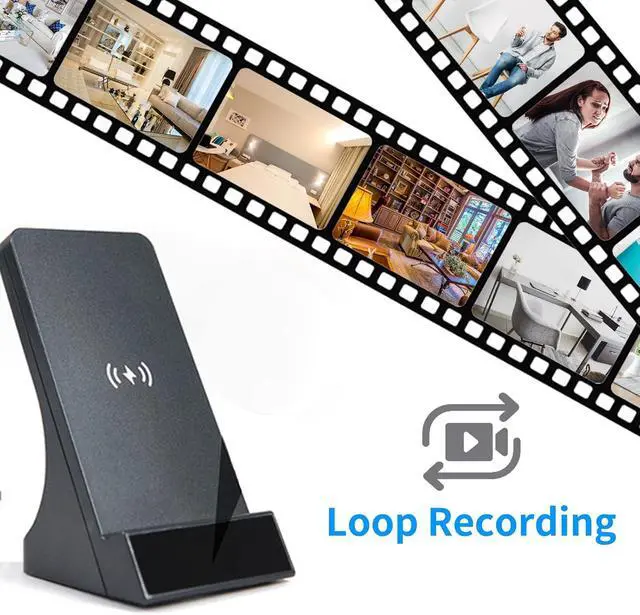 Alt view image 6 of 7 - Hidden Cam Phone Charger with 1080P HD, Hidden Camera with Automatic Night Vision & Motion Detection Alerts, Mini Wireless Nanny Cam Remote Viewing with Adjustable 170° Viewing Angle