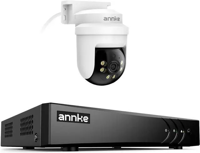 Main image of ANNKE 5MP PT Wired Security Camera System Outdoor with Night Vision, One-Way Audio, 8CH 3K Lite DVR and 1 x 5MP CCTV Cameras, 350° pan and 90° tilt, Human&Vehicle Detection,No HDD