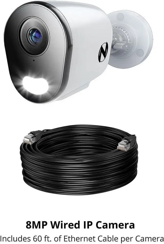 Alt view image 4 of 5 - Night Owl 4K (8MP) Wired IP Metal Bullet Security Camera with 2-Way Audio, Indoor/Outdoor Add-On Camera for Compatible NVR Systems