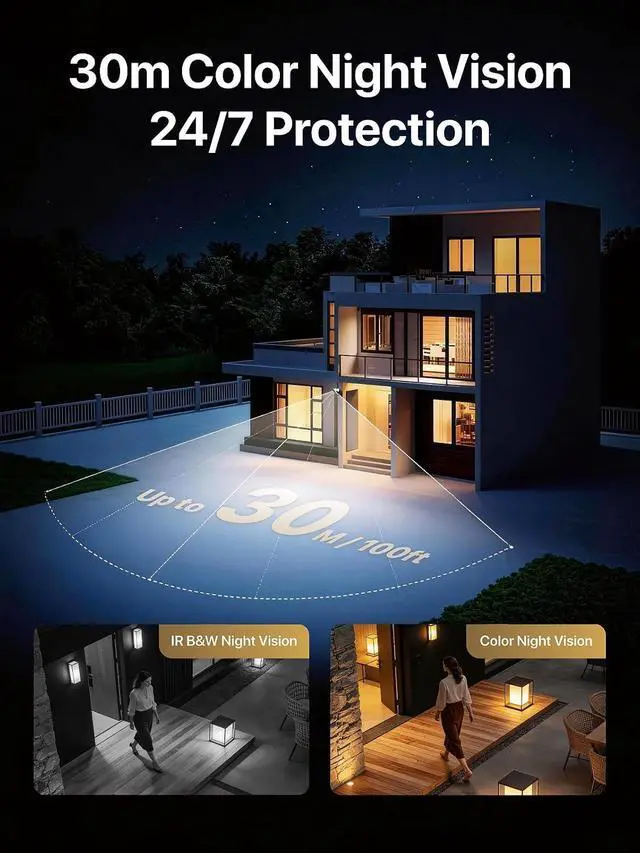 Alt view image 4 of 7 - Tenda TK8P PoE Security Camera System, 8 Outdoor 4MP CCTV Cameras + 1TB HDD + NVR (Up to 10TB Support), 24/7 Video Surveillance, PoE IP Cameras with Detection