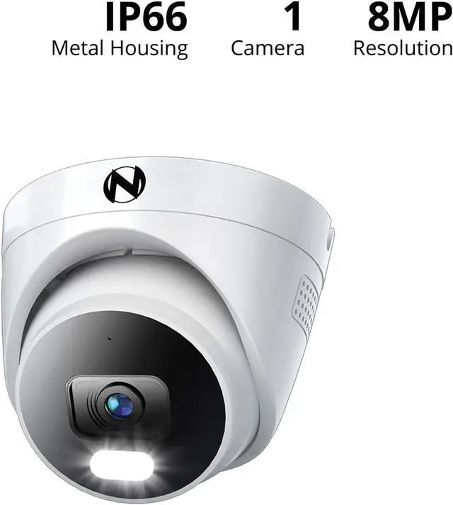 Alt view image 2 of 4 - Night Owl 4K (8MP) Wired IP Metal Dome Security Camera with 2-Way Audio, Indoor/Outdoor Add-On Camera for Compatible NVR Systems