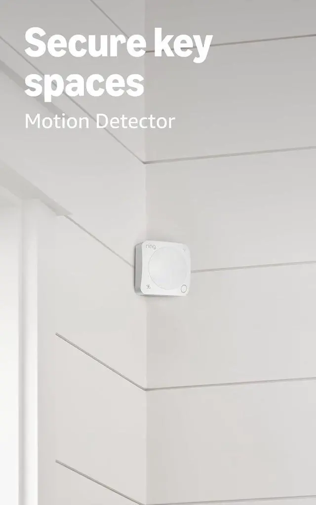 Alt view image 6 of 6 - Ring Spotlight Cam, Plug-In (newest model), White with Window & Door Sensor 4-Pack and Motion Detector