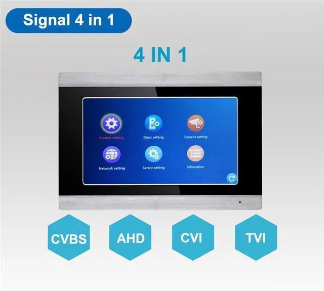 Alt view image 4 of 5 - 1 x 7 4pin Wired WiFi Touch Screen Indoor Monitor for Smart Video Intercom System B0DNMJCK3T, Motion Detection Video Record with SD Card Phone App Remote Control 2 Way Talk