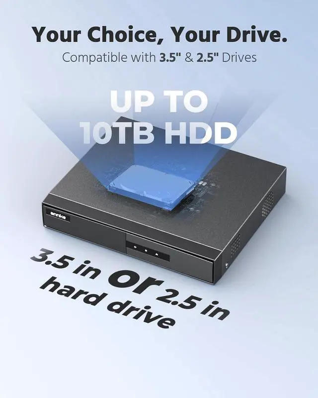 Alt view image 6 of 7 - ANNKE 8CH DVR for Security Camera, 3K Lite Hybrid 5-in-1 CCTV Digital Video Recorder, Supports 8 Channel TVI/AHD/CVI/CVBS Analog and 2CH IP Cams, 24/7 Video Recording for Home Surveillance, 4TB HDD
