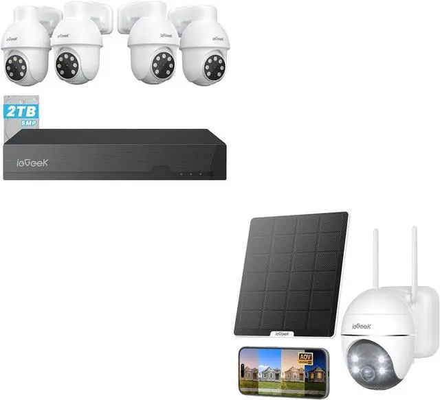 Main image of ieGeek 8MP PoE Security Camera System with AOV Solar Security Cameras Wireless Outdoor