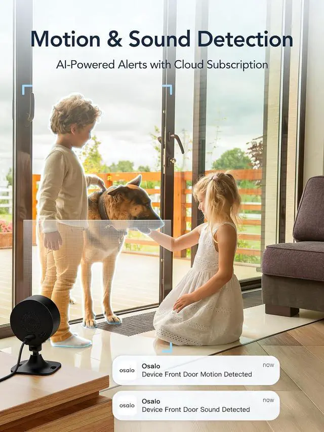 Alt view image 3 of 7 - GNCC Only 2.4GHz Indoor Security Camera, 1080P Cameras for Home Security, Motion Detection, 2-Way Audio, Night Vision, Dog Camera with App, Easy Install, Cloud Storage Subscription Required(Black-4P)