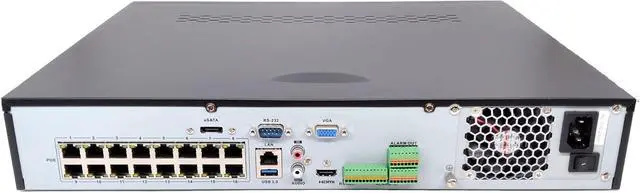 Alt view image 2 of 2 - DS-7716NI-I4/16P 16-Channel Network Video Recorder, 12MP IP Camera Resolution, 4K HDMI Output, 16 PoE Ports, 4 SATA Interface, Smart Search, 160Mbps Bandwidth
