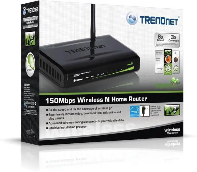 Alt view image 5 of 5 - TRENDnet 150Mbps Wireless N Home GREENnet Router TEW-651BR (Piano Black)