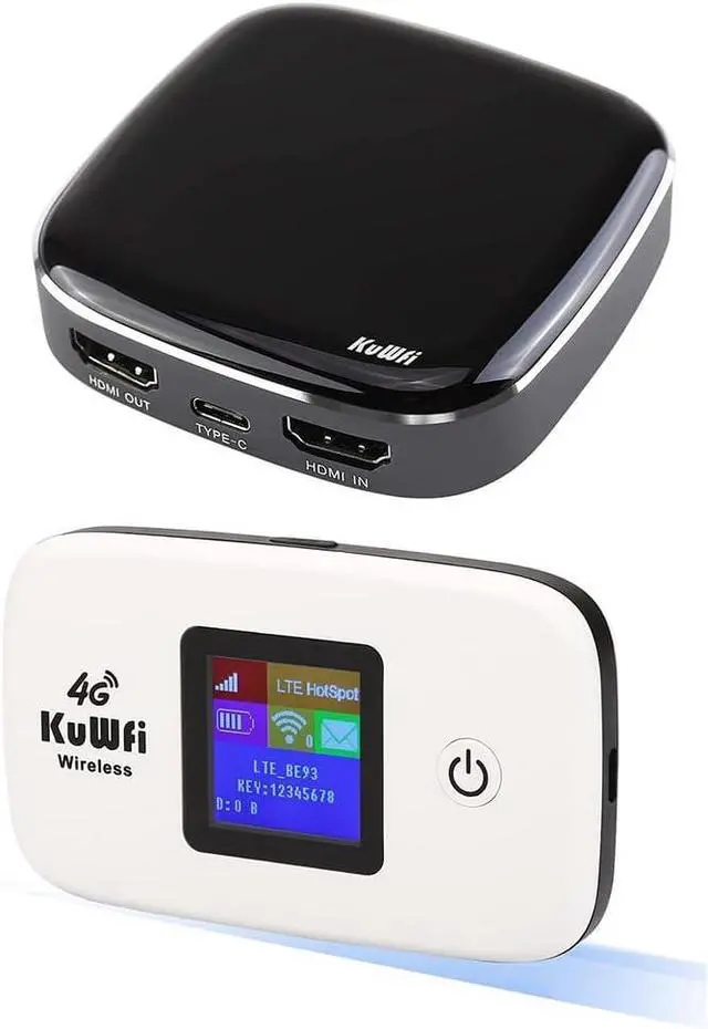 Main image of KuWFi Bundle of 4G LTE Unlocked Wi-Fi Hotspot Device and Video Game Capture Card