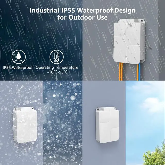 Alt view image 7 of 7 - YuanLey Outdoor 2.5 Gigabit PoE Extender 1 in 3 Out, 4 Port 2.5Gbps PoE Repeater IP55 Waterproof, Vlan, Extend Additional 100m(328ft) of Power and Data Transmission, Wall Mount Plug and Play