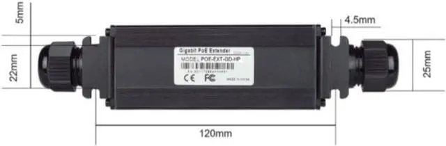 Alt view image 2 of 4 - Power Over Ethernet Extender, Gigabit, 802.3at Compatible Input and Output, 2 Pair or 4 Pair Input, 40C to +70C Operating Temp, Weatherproof