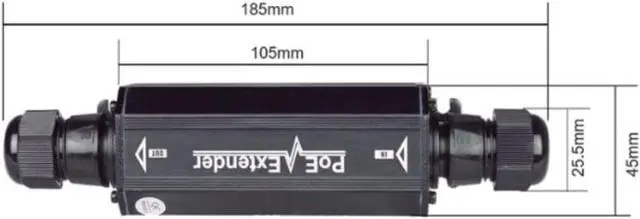 Alt view image 4 of 4 - Power Over Ethernet Extender, Gigabit, 802.3at Compatible Input and Output, 2 Pair or 4 Pair Input, 40C to +70C Operating Temp, Weatherproof