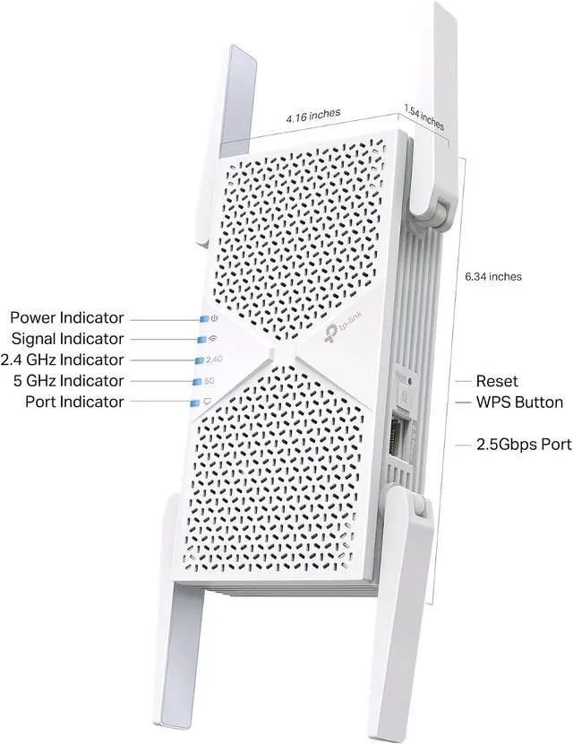 Alt view image 2 of 7 - TP-Link - BE6500 Wi-Fi 7 Range Extender -RE405BE White