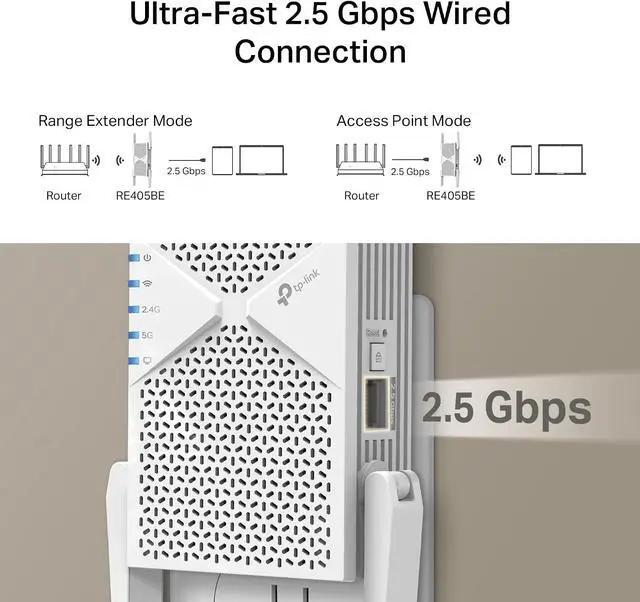 Alt view image 6 of 7 - TP-Link - BE6500 Wi-Fi 7 Range Extender -RE405BE White