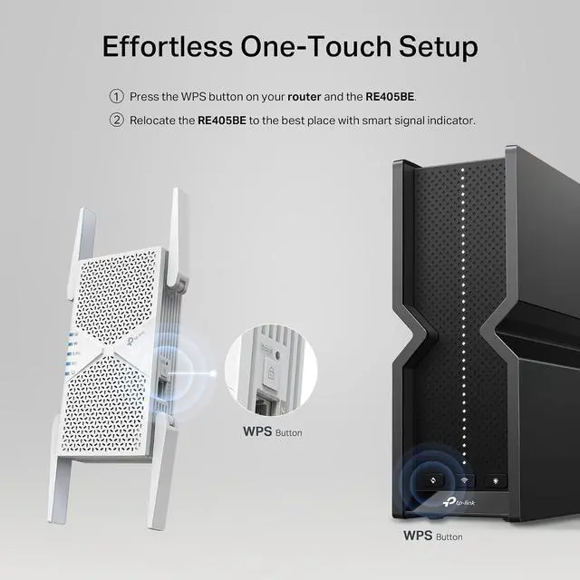 Alt view image 7 of 7 - TP-Link - BE6500 Wi-Fi 7 Range Extender -RE405BE White