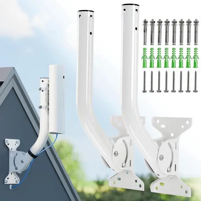 Alt view image 7 of 7 - Wireless Bridge LBE 5AC GEN2 PRE CONFIGURED Bundle of 2 Ubiquiti LiteBeam 5AC GEN2 2 J Poles 4 CAT 8 Cables 100 Configured Outdoor Point to Point Wi Fi Bridge Access Point 450 Mbps 15 km Range