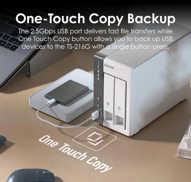 Alt view image 4 of 7 - QNAP TS-216G-US 2-Bay 2.5GbE Desktop NAS