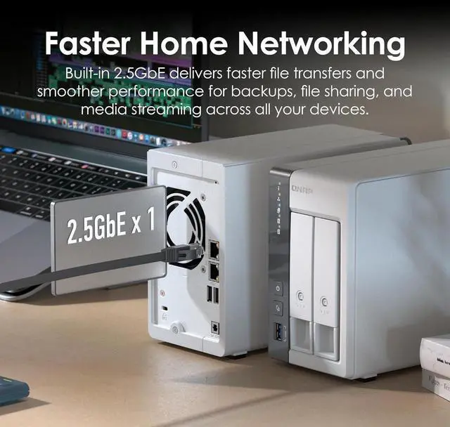 Alt view image 5 of 7 - QNAP TS-216G-US 2-Bay 2.5GbE Desktop NAS