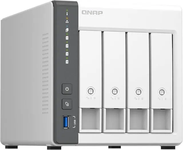 Alt view image 3 of 6 - QNAP TS-433-4G-US Storage NAS (2.0GHz 4-core Cortex-A55 ARM/4GB built-in/1x2.5Gigabit Ethernet Port (2.5G/1G/100M)/4BAYS/80TB/TOWER/*NO HDD*)