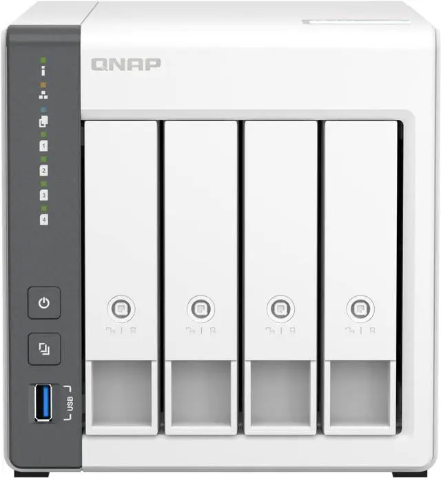 Main image of QNAP TS-433-4G-US Storage NAS (2.0GHz 4-core Cortex-A55 ARM/4GB built-in/1x2.5Gigabit Ethernet Port (2.5G/1G/100M)/4BAYS/80TB/TOWER/*NO HDD*)