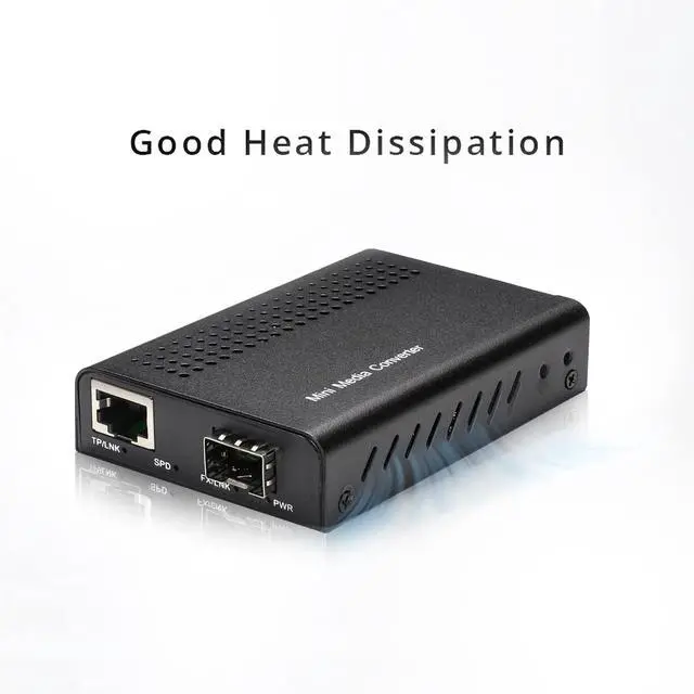 Alt view image 2 of 4 - 10G Media Coverter, 10 Gigabit Fiber to 10G Copper UTP Ethernet Media Converter, Mini Unmanaged 1x 100M/1G/2.5G/5G/10GBase-T RJ45 to 1x 10GBase-X SFP+ Slot 10Gigabit Ethernet Media Converter