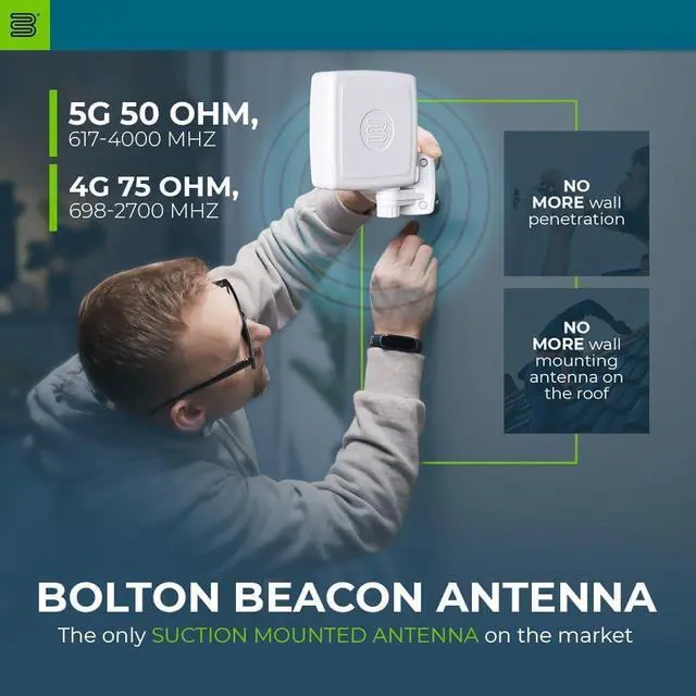 Alt view image 2 of 7 - Bolton Technical Beacon 5G Directional Panel Antenna 7 dBi External Antenna for 5G Routers & Home Internet Systems Including T-Mobile