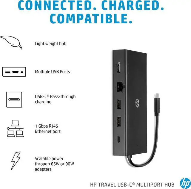 Alt view image 4 of 6 - HP Travel USB-C Multi-Port Hub (1C1Y5AA#UUF)