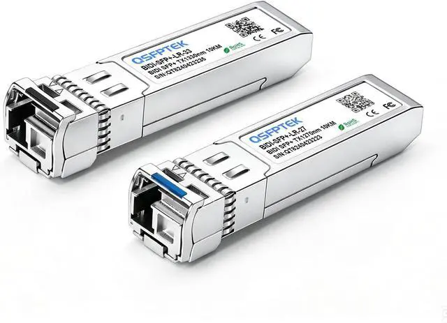 Alt view image 2 of 7 - 1 Pair 10G SFP+ Bidi Transceivers, SFP Single Mode LC 10g Module, 10Gb Bi-Directional Mini gbic for Cisco SFP-10G-BXD-I (1330nm-TX/1270nm-RX) / SFP-10G-BXU-I (1270nm-TX/1330nm-RX),10KM, with DDM