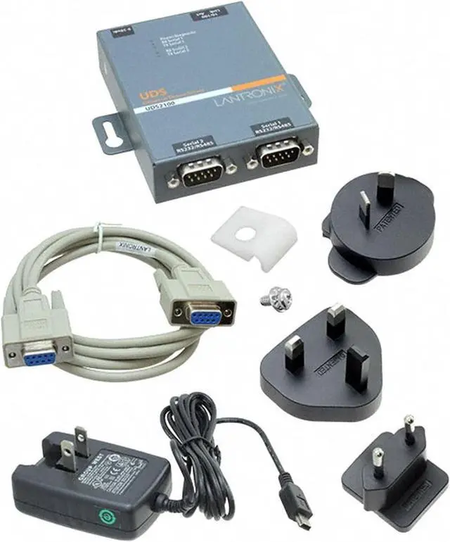 Alt view image 3 of 7 - Lantronix UDS1100/UDS2100 Device Server - 1- or 2-Port Serial-to-Ethernet Device Server, RS-232/422/485, 10/100 Ethernet with 15 kV ESD Protection; UDS2100 Supports PoE - UD2100002-01