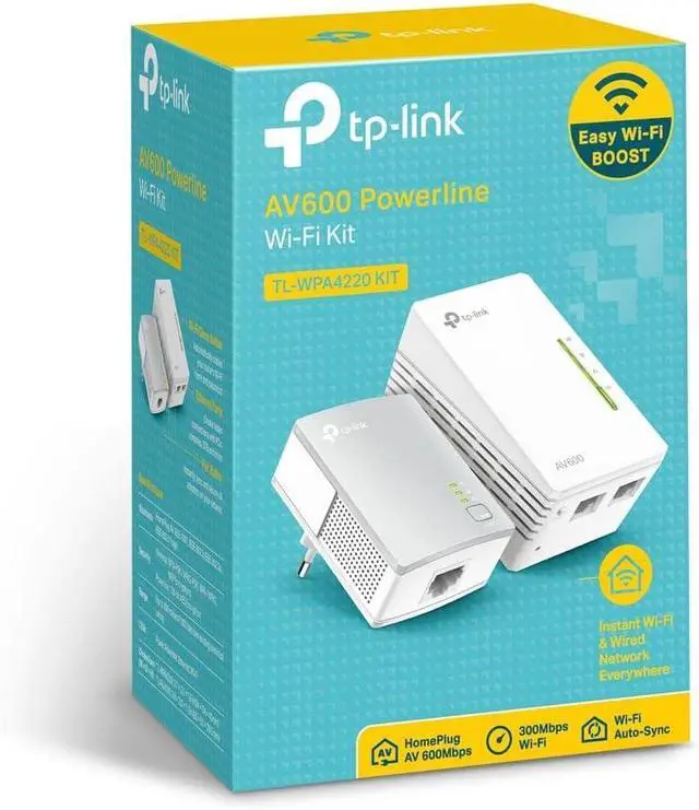 Alt view image 4 of 4 - TP-Link Powerline WiFi Extender - Powerline Adapter with WiFi, WiFi Booster, Plug & Play, Power Saving, Ethernet Over Power, Expand Both Wired and WiFi Connections, AV600 (TL-WPA4220 KIT)