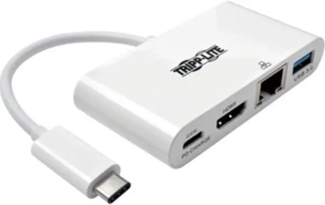 Main image of Tripp Lite USB-C Multiport Video Adapter Converter, 1080p @ 60Hz HDMI, USB-A 3.2 Gen 1 Hub, 60W USB-C PD Charging, Gigabit Ethernet Port Gbe, Thunderbolt 3 Compatible, 3-Year Warranty (U444-06N-HGU-C)
