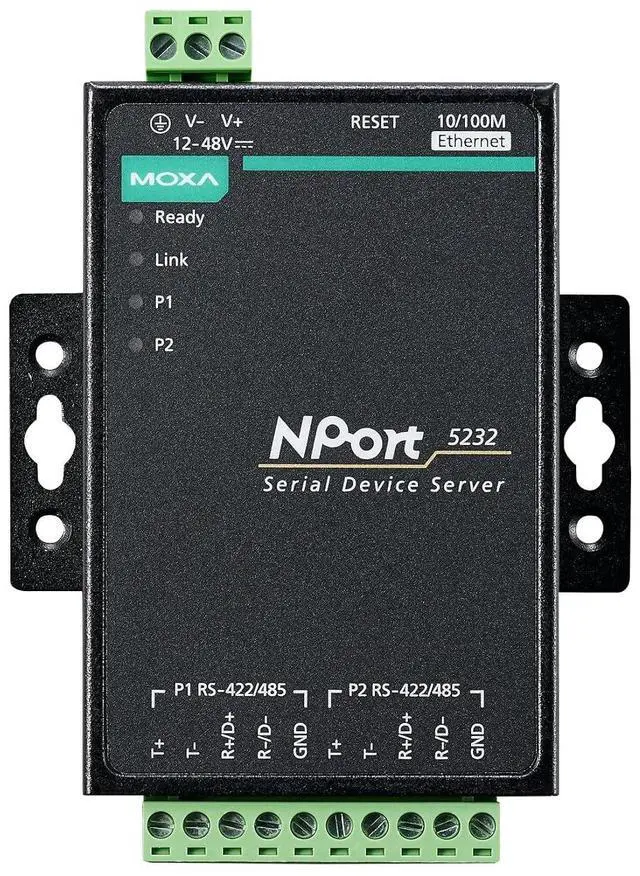 Main image of MOXA NPort 5232 2-Port Serial Device Server, 10/100 Ethernet, RS422/485, Terminal Block