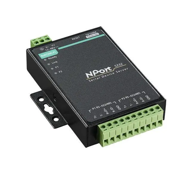 Alt view image 2 of 2 - MOXA NPort 5232 2-Port Serial Device Server, 10/100 Ethernet, RS422/485, Terminal Block