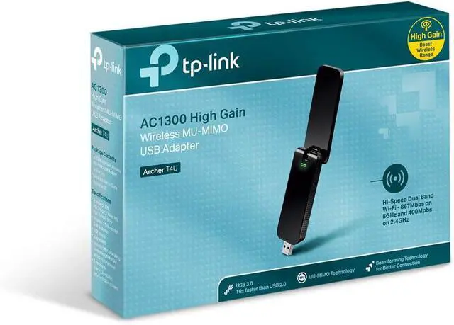 Alt view image 6 of 6 - TP Link 8G9200 AC1300 Dual-Band USB WLAN Adapter