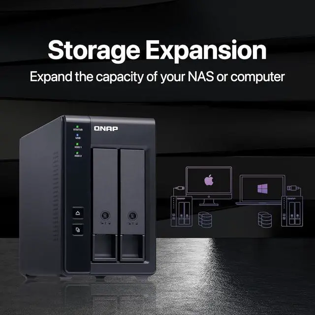 Alt view image 4 of 6 - QNAP TR-002 2 Bay USB Type-C Direct Attached Storage (DAS)