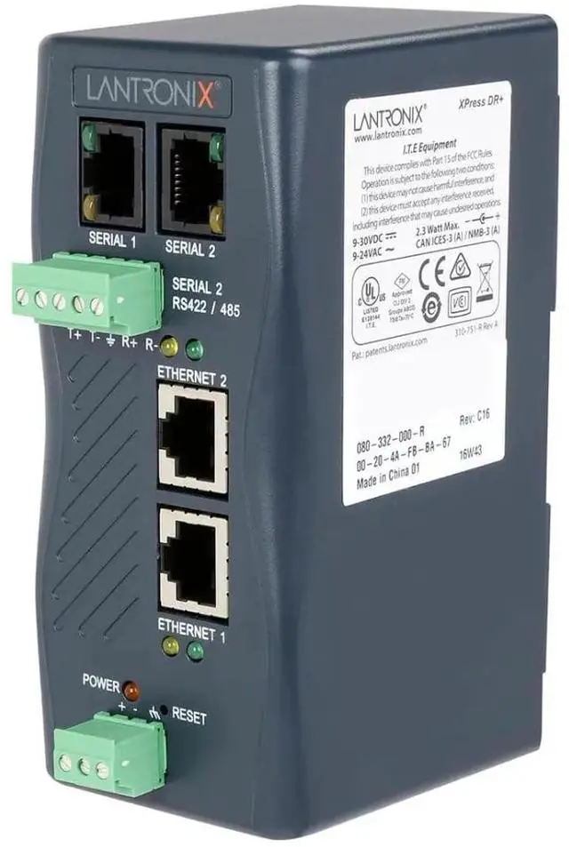 Alt view image 5 of 6 - Lantronix XPort/xDirect Embedded Device Server - Compact Serial-to-Ethernet Device Server with 10/100 Ethernet, Full TCP/IP Stack and 256-bit AES; xDirect adds PoE and a Web Server - XSDR22000-01