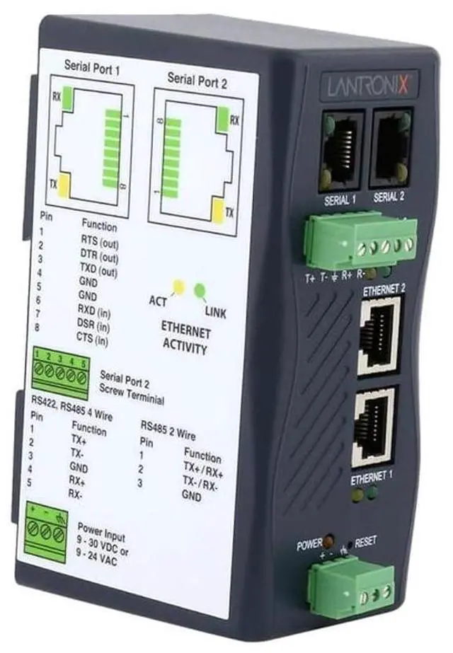 Alt view image 6 of 6 - Lantronix XPort/xDirect Embedded Device Server - Compact Serial-to-Ethernet Device Server with 10/100 Ethernet, Full TCP/IP Stack and 256-bit AES; xDirect adds PoE and a Web Server - XSDR22000-01